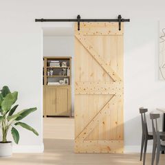 Συρόμενη Πόρτα NARVIK Φυσικό και Μαύρο 80 x 210 εκ (152,5 εκ) 3445242