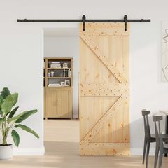 Συρόμενη Πόρτα NARVIK Φυσικό και Μαύρο 80 x 210 εκ (213,5 εκ) 3445248