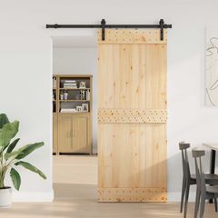 Συρόμενη Πόρτα NARVIK Φυσικό και Μαύρο 85 x 210 εκ (152,5 εκ) 3445253