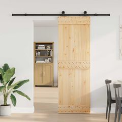 Συρόμενη Πόρτα NARVIK Φυσικό και Μαύρο 70 x 210 εκ (213,5 εκ) 3445269