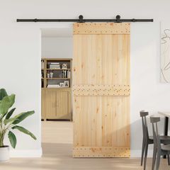 Συρόμενη Πόρτα NARVIK Φυσικό και Μαύρο 90 x 210 εκ (213,5 εκ) 3445272