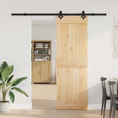 Συρόμενη Πόρτα NARVIK Φυσικό και Μαύρο 70 x 210 εκ (213,5 εκ) 3445281