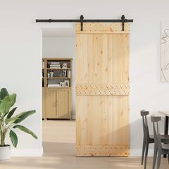 Συρόμενη Πόρτα NARVIK Φυσικό και Μαύρο 85 x 210 εκ (152,5 εκ) 3445289