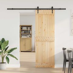 Συρόμενη Πόρτα NARVIK Φυσικό και Μαύρο 70 x 210 εκ (213,5 εκ) 3445293
