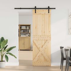 Συρόμενη Πόρτα NARVIK Φυσικό και Μαύρο 70 x 210 εκ (152,5 εκ) 3445347