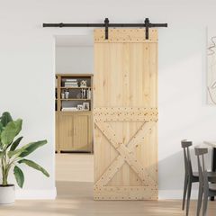 Συρόμενη Πόρτα NARVIK Φυσικό και Μαύρο 85 x 210 εκ (152,5 εκ) 3445349
