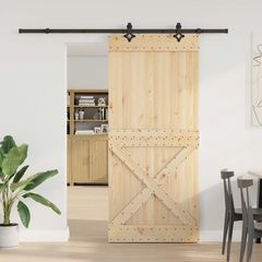 Συρόμενη Πόρτα NARVIK Φυσικό και Μαύρο 100 x 210 εκ (213,5 εκ) 3445382