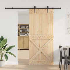 Συρόμενη Πόρτα NARVIK Φυσικό και Μαύρο 90 x 210 εκ (213,5 εκ) 3445392