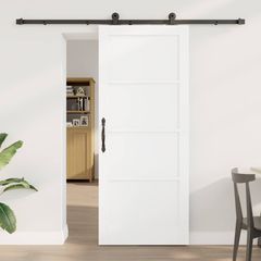 Συρόμενη Πόρτα ORKDAL 83 x 202 εκ. Μασίφ Ξύλο Πεύκου Λευκό 3445497