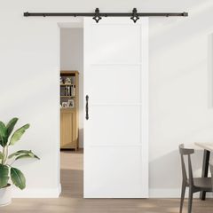 Συρόμενη Πόρτα ORKDAL 83 x 232 εκ. Μασίφ Ξύλο Πεύκου Λευκό 3445554