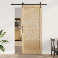 Συρόμενη Πόρτα ORKDAL 86 x 211 cm Μασίφ Ξύλο Πεύκου Φυσικό 3445601