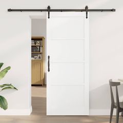 Συρόμενη Πόρτα ORKDAL 83 x 202 εκ. Μασίφ Ξύλο Πεύκου Λευκό 3445605
