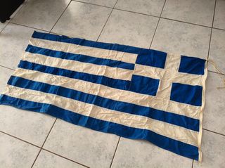 Vintage Υφασμάτινη Ελληνική Σημαία 130x70cm