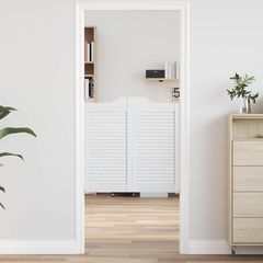 Πόρτες Swing 80 x 40 cm Μασίφ Ξύλο Πεύκου Λευκό 42047173