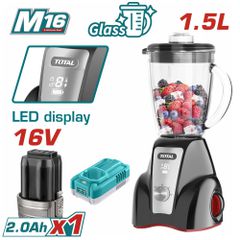 Total TJB052K Μπλέντερ με Γυάλινη Κανάτα 1.5 lt 300W Μαύρο
