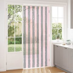 Κουρτίνα εντόμων Chenille Ασημί Γκρι και Ροζ 100 x 230 cm 42034443