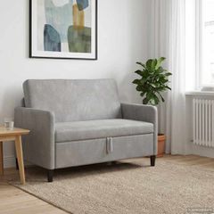 Καναπές με Αποθήκευση Ανοιχτό γκρι 122 x 78 x 87 εκ Πολυεστέρας 42036905