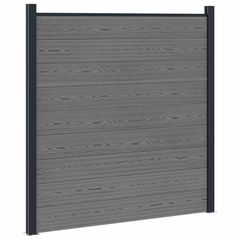 Σετ Φράχτη 180 x 186 cm WPC και Αλουμίνιο Γκρι 42039056