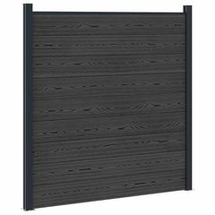 Σετ Φράχτη 180 x 186 cm WPC και Αλουμίνιο Μαύρο 42039057