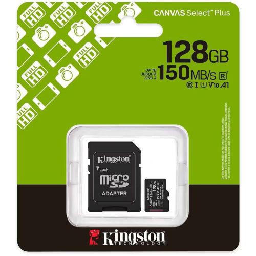 Kingston MicroSD Card Canvas Select Plus 128GB Class 10 + Adapter (SDCS3/128)