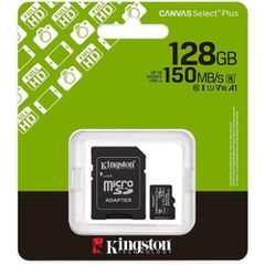 Kingston MicroSD Card Canvas Select Plus 128GB Class 10 + Adapter (SDCS3/128)