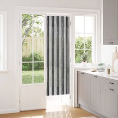 vidaXL Κουρτίνα εντόμων Chenille Γκρι και Μαύρο 56 x 185 cm 100% PP