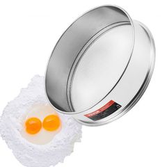 VEVOR Flour Sieve Fine Mesh, 12 Mesh Flour Sifter, 304 Stainless Steel Fine Mesh Sifter Food-grade, Dia.Διχτυωτές 12,6" για ψήσιμο, Διχτυωτή τρύπα 5 μεγεθών για Mungbean, ρύζι, αλεύρι, μαργαριτάρι σε