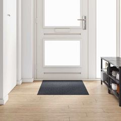 vidaXL Δερμάτινο Χαλί Ανθρακί 80 x 150 cm ύφασμα
