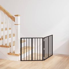 vidaXL Πόρτα Σκύλου 2 pcs Μαύρο 60 x 60 cm Επικαλυμμένος Χάλυβας