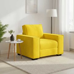Πολυθρόνα Κίτρινη Βελούδινη 100x78x84 εκ. 4105006
