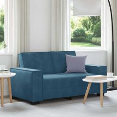 Διθέσιος Καναπές Μπλε Βελούδινος 160x78x84 εκ. 4105019