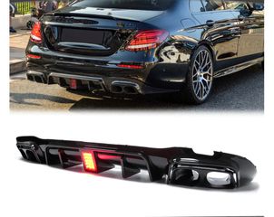Πίσω Διαχύτης Diffuser με Μπούκες για Mercedes E-Class W213 Brabus Design Piano Black [klparts]
