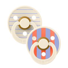BIBS Studio Collection Σετ Πιπίλες 2τμχ – Pin Ivory/Hush Mix Στρόγγυλη No1