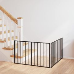 vidaXL Πόρτα Σκύλου 2 pcs Μαύρο 100 x 60 cm Επικαλυμμένος Χάλυβας