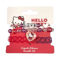 Hello Kitty Love Βραχιόλια Σετ 3τχ