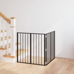 vidaXL Πόρτα Σκύλου 2 pcs Μαύρο 80 x 80 cm Επικαλυμμένος Χάλυβας