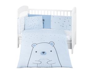 Σετ κλινοσκεπασμάτων 6 τεμαχίων 60x120 Bear With Me Μπλε - Kikka Boo