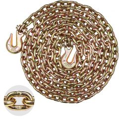 Καδένα μεταφοράς VEVOR G80, 5/16" x 14,2' Αλυσίδα ρυμούλκησης με γάντζους λαβής Clevis, ασφαλές φορτίο εργασίας 4900 lbs, αλυσίδα υλοτόμησης ρυμουλκούμενου βαρέως τύπου για τη μεταφορά εξοπλισμού δεσί