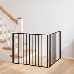 vidaXL Πόρτα Σκύλου 2 pcs Μαύρο 100 x 80 cm Επικαλυμμένος Χάλυβας