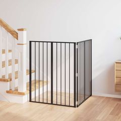 vidaXL Πόρτα Σκύλου 2 pcs Μαύρο 80 x 100 cm Επικαλυμμένος Χάλυβας