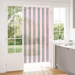 vidaXL Κουρτίνα εντόμων Chenille Ασημί Γκρι και Ροζ 100 x 200 cm