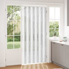 vidaXL Κουρτίνα εντόμων Chenille Ανοιχτό Γκρι και Λευκό 100 x 220 cm