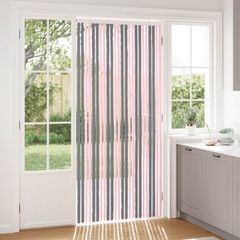 vidaXL Κουρτίνα εντόμων Chenille Ασημί Γκρι και Ροζ 100 x 220 cm