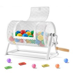 VEVOR Raffle Ticket Spinner, 295 x 167 mm Χωράει 2500 εισιτήρια ή 100 μπάλες πινγκ πονγκ, κλωβό κλωβού τυχερών παιχνιδιών τυχερών παιχνιδιών με ενισχυμένη λαβή, σταθερή τριγωνική βάση, για εκδηλώσεις