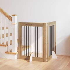 vidaXL Στερεωμένη γυαλιστερή πύλη για σκύλους 2 pcs Artisan Δρυς