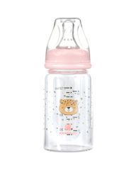Γυάλινο μπιμπερό 120ml Savanna Ροζ - Kikka Boo