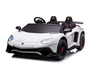 Επαναφορτιζόμενο αυτοκινητάκι Licensed Lamborghini Aventador SVJ Λευκό + μπαταρία 24V/10A - Kikka Boo
