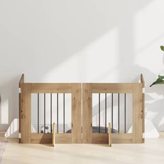 vidaXL Στερεωμένη γυαλιστερή πύλη για σκύλους 4 pcs Artisan Δρυς