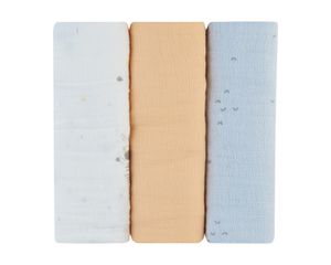Σετ πάνα αγκαλιάς μουσελίνας 3 τεμ. 75x75 εκ. Stripy Friends - Kikka Boo