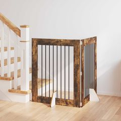 vidaXL Στερεωμένη γυαλιστερή πύλη για σκύλους 2 pcs 160,5 εκ